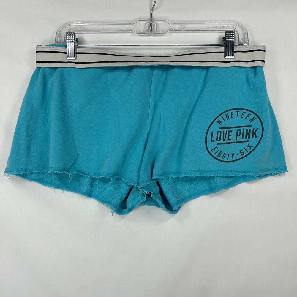 Vintage Victoria's Secret PINK Turquoise Shorts – Y2K Cutoff Lounge Shorts (L)